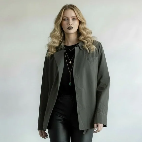 Fremont Apparel Co Los Angeles Vintage Gray Moody Utility Jacket Women’s Size L - Picture 1 of 10